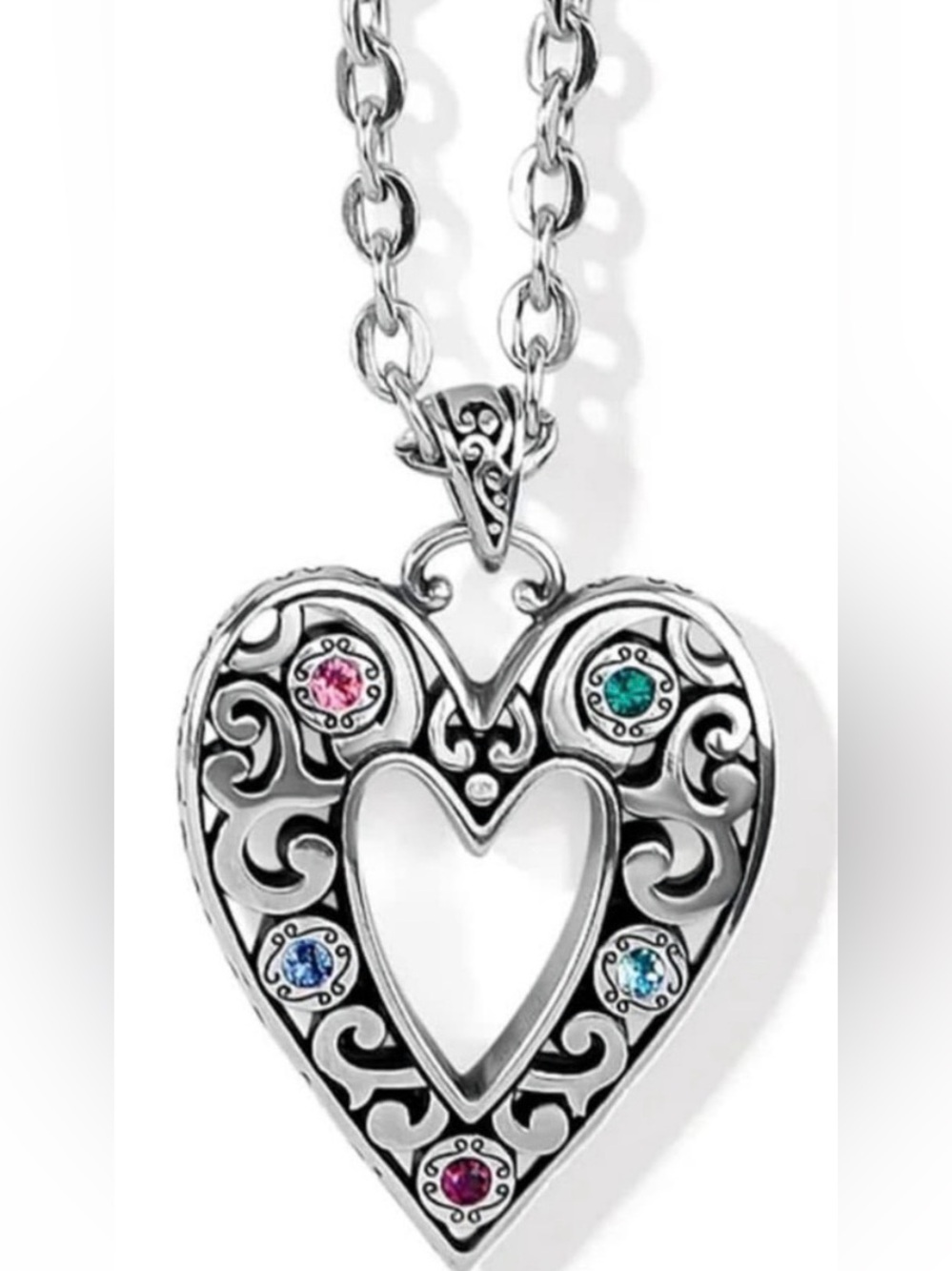 💎 RARE BRIGHTON VINTAGE Silver ‘ELORA GEMS’ 💝 Swarovski Crystal Necklace RETIRED
